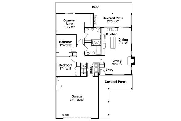 House Plan Design - Ranch Floor Plan - Main Floor Plan #124-956