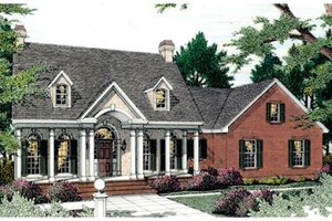 Southern Exterior - Front Elevation Plan #406-118