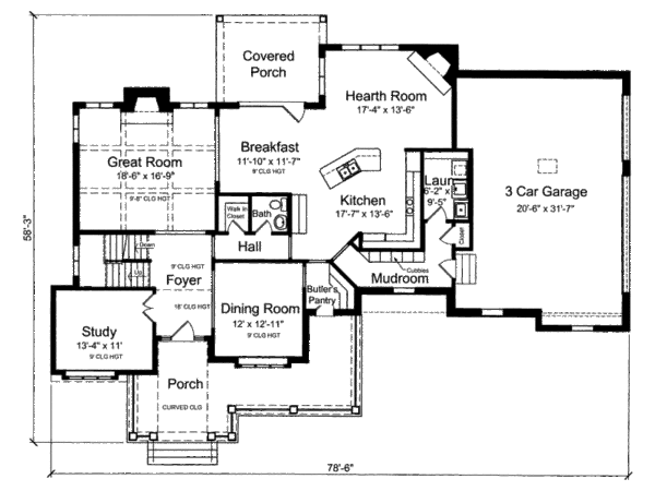 Traditional Floor Plan - Main Floor Plan #46-500