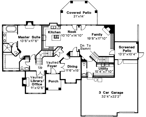 Home Plan - Mediterranean Floor Plan - Main Floor Plan #124-202