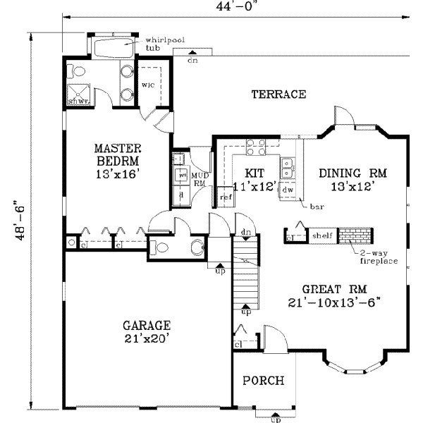 Traditional Floor Plan - Main Floor Plan #3-149