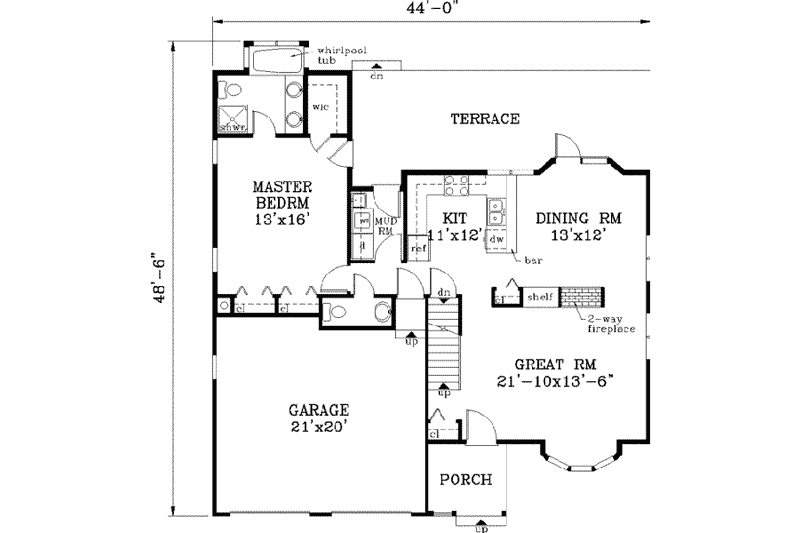 Dream House Plan - Floor Plan - Main Floor for Traditional House Plan #3-149 - 4 bed, 2.5 bath