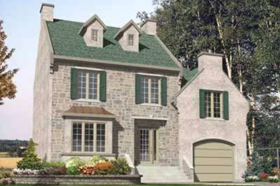 Exterior - Front Elevation for Colonial House Plan #138-179 - 2 bed, 1.5 bath