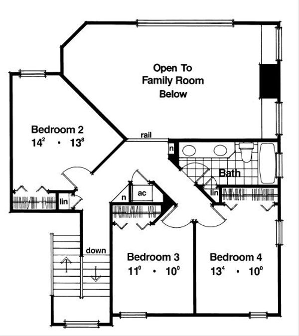 European Floor Plan - Upper Floor Plan #417-261