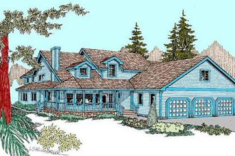 Country Style House Plan - 3 Beds 3 Baths 2789 Sq/Ft Plan #60-569