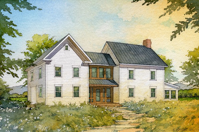 Dream House Plan - Farmhouse Exterior - Front Elevation Plan #485-4