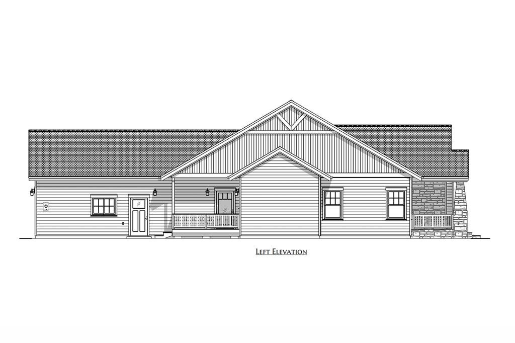 Exterior - Other Elevation 2 for Craftsman House Plan #1099-23 - 3 bed, 2 bath