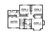 Traditional Style House Plan - 4 Beds 2.5 Baths 1632 Sq/Ft Plan #92-211 