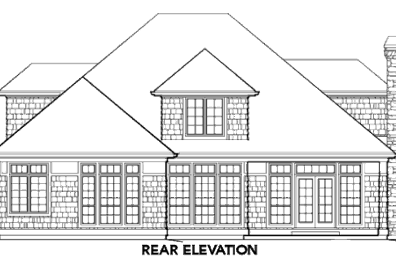 Home Plan - Exterior - Rear Elevation for European House Plan #48-384 - 4 bed, 2.5 bath