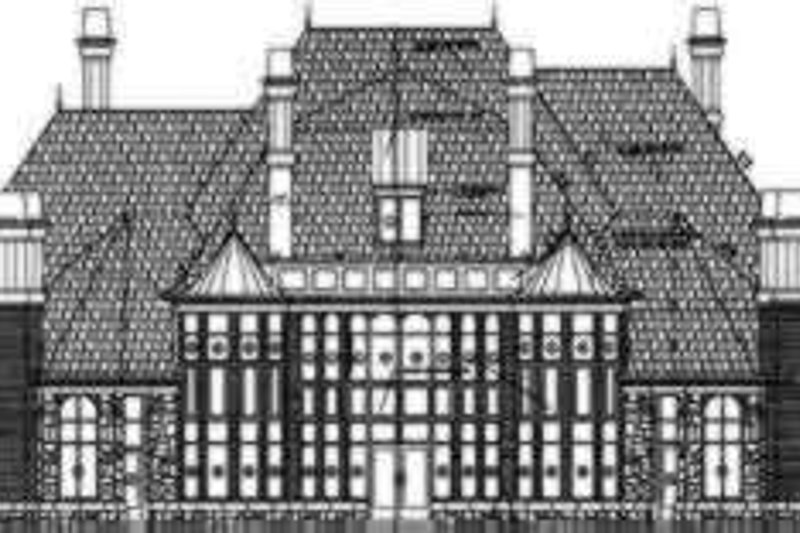 House Blueprint - Exterior - Rear Elevation for European House Plan #119-170 - 3 bed, 3.5 bath