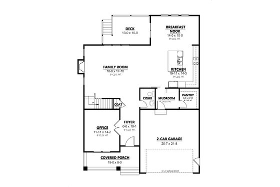 Floor Plan - Main Floor for Farmhouse House Plan #1080-4 - 4 bed, 3.5 bath