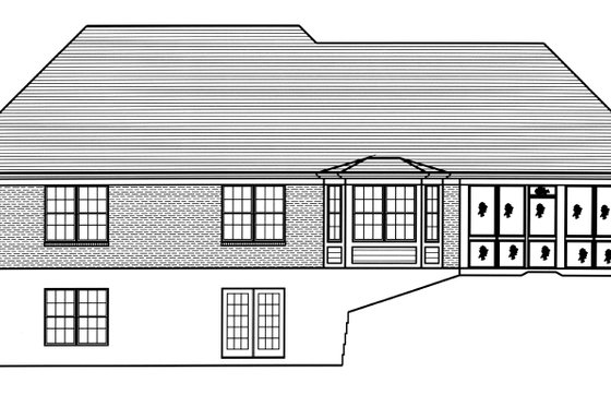 Exterior - Rear Elevation for Traditional House Plan #46-901 - 3 bed, 2 bath
