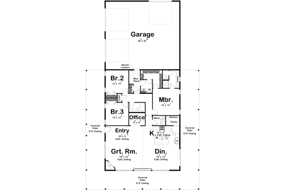 Floor Plan - Main Floor for Barndominium House Plan #455-244 - 3 bed, 2 bath