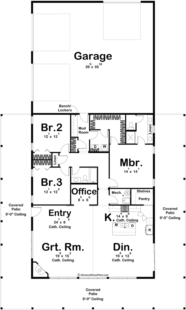 Architectural House Design - Barndominium Floor Plan - Main Floor Plan #455-244