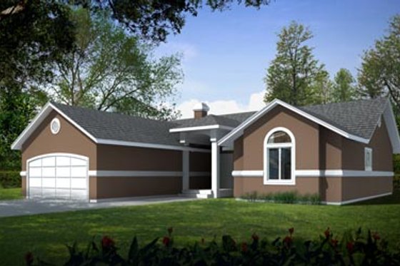 Exterior - Front Elevation for Ranch House Plan #100-426 - 3 bed, 2 bath