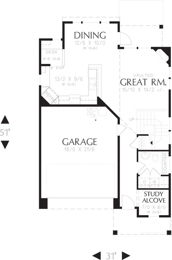 House Plan Design - Country Floor Plan - Main Floor Plan #48-630