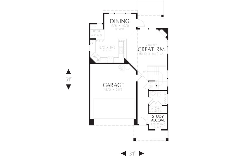 Home Plan - Floor Plan - Main Floor for Country House Plan #48-630 - 4 bed, 2.5 bath