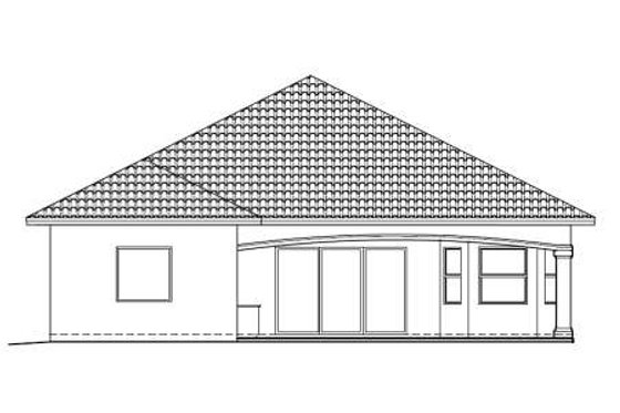 Exterior - Rear Elevation for Mediterranean House Plan #27-348 - 4 bed, 3 bath