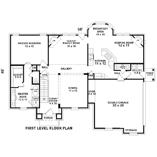 Traditional Floor Plan - Main Floor Plan #81-13817