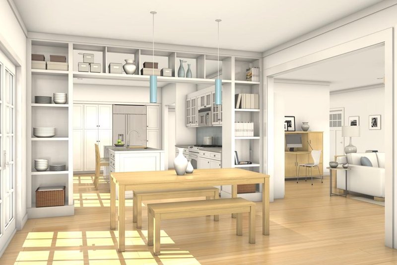 Architectural House Design - Interior - Dining Room for Colonial House Plan #497-19 - 3 bed, 2.5 bath