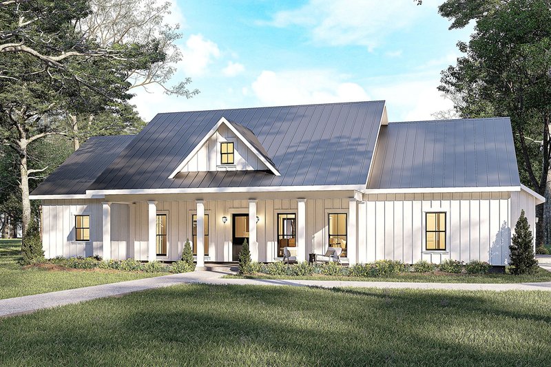 Dream House Plan - Farmhouse Exterior - Front Elevation Plan #44-297