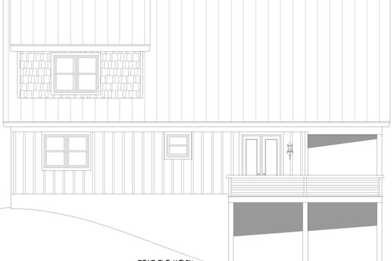 Exterior - Rear Elevation for Cabin House Plan #932-1046 - 3 bed, 2.5 bath