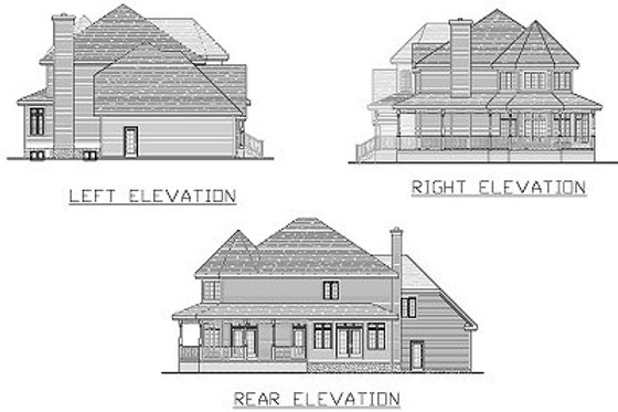 Exterior - Rear Elevation for Craftsman House Plan #138-111 - 4 bed, 2.5 bath