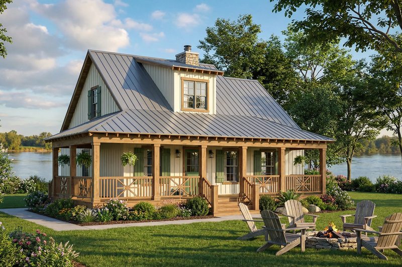 House Blueprint - Cottage Exterior - Front Elevation Plan #17-2015