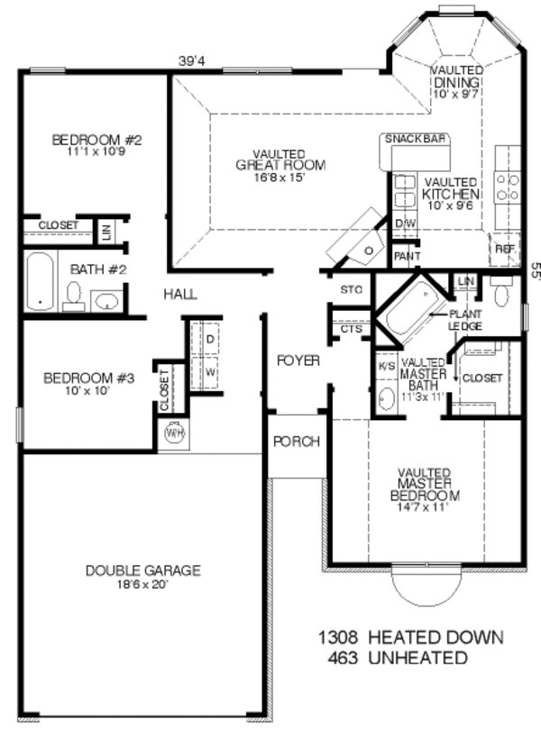 Traditional Floor Plan - Main Floor Plan #424-161