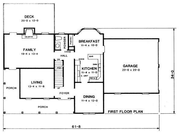 Country Floor Plan - Main Floor Plan #10-237