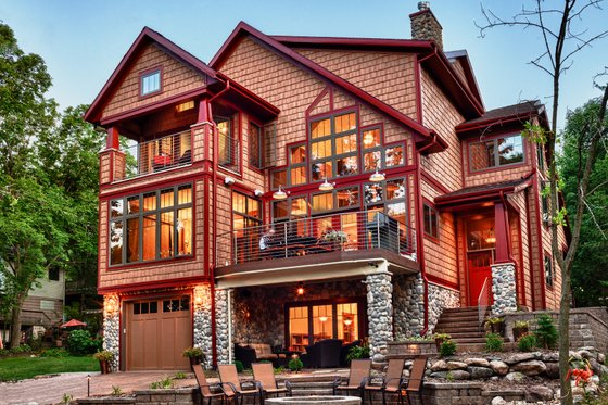 Exterior - Rear Elevation for Craftsman House Plan #70-1433 - 5 bed, 3.5 bath