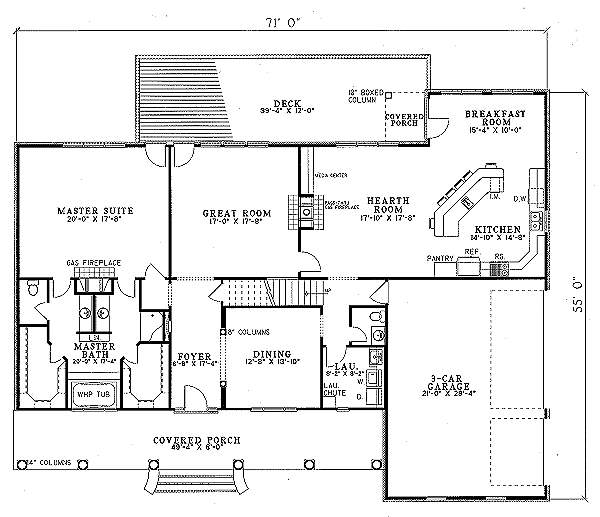 Home Plan - Traditional Floor Plan - Main Floor Plan #17-254