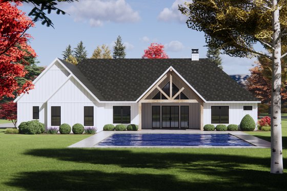 Exterior - Rear Elevation for Cottage House Plan #1096-126 - 4 bed, 3.5 bath
