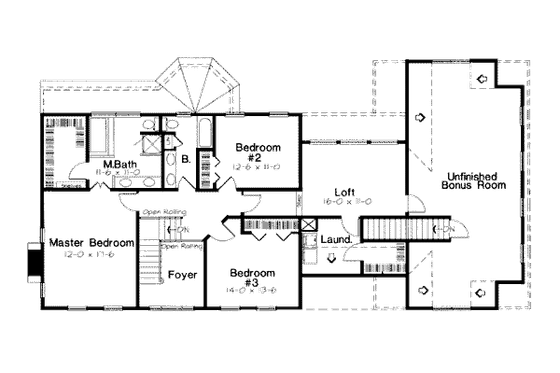 Floor Plan - Upper Floor for Country House Plan #312-625 - 3 bed, 2.5 bath