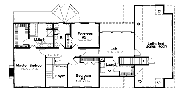Country Floor Plan - Upper Floor Plan #312-625