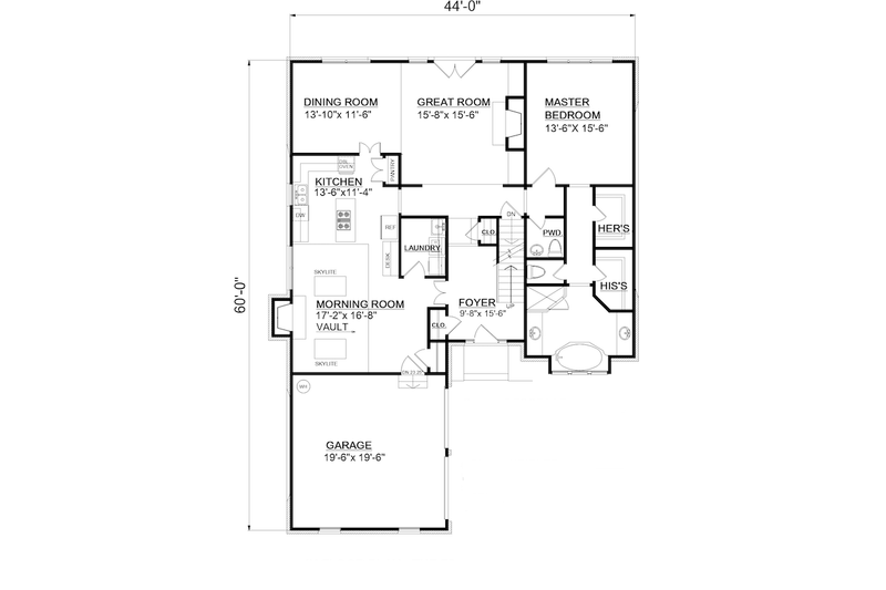 Home Plan - Floor Plan - Main Floor for Traditional House Plan #30-366 - 4 bed, 3.5 bath