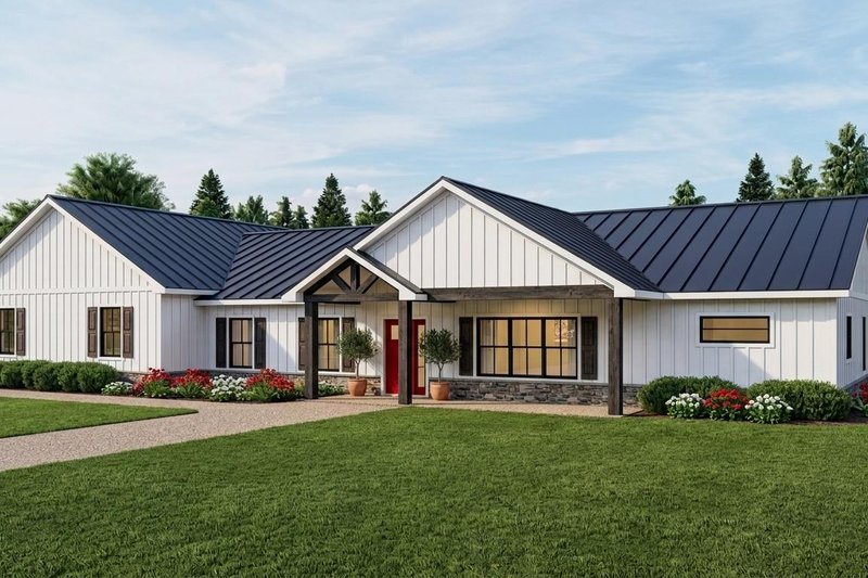 Architectural House Design - Exterior - Front Elevation 2 for Barndominium House Plan #1064-301 - 3 bed, 2.5 bath