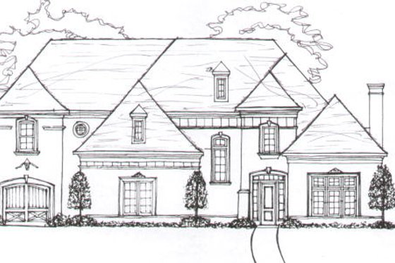 Exterior - Front Elevation for European House Plan #141-274 - 5 bed, 4.5 bath