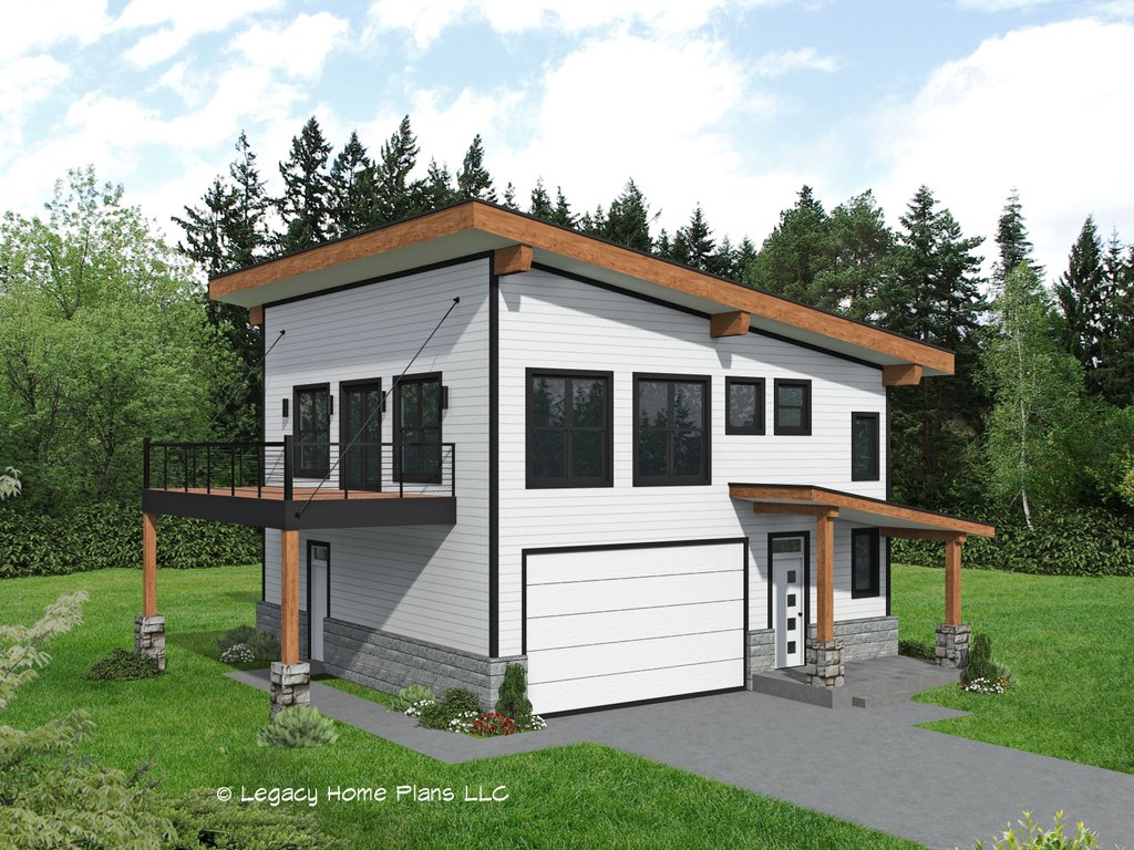 Contemporary Style House Plan - 2 Beds 2 Baths 1359 Sq/Ft Plan #932-705 ...