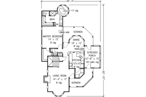 Floor Plan - Main Floor for Victorian House Plan #410-109 - 3 bed, 2.5 bath
