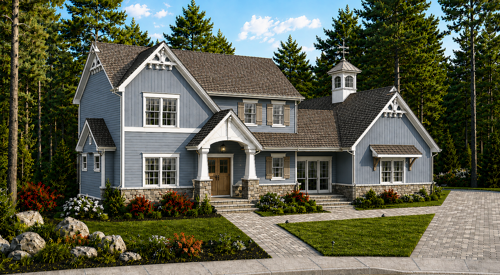 Exterior - Front Elevation 5 for Craftsman House Plan #928-58 - 3 bed, 2.5 bath