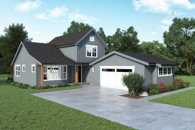 House Blueprint - Farmhouse Exterior - Front Elevation Plan #1070-162