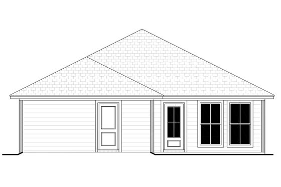 Exterior - Front Elevation 1 for Ranch House Plan #430-308 - 3 bed, 2 bath