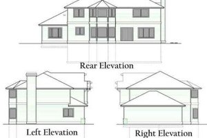 Exterior - Rear Elevation for Bungalow House Plan #102-206 - 4 bed, 2.5 bath