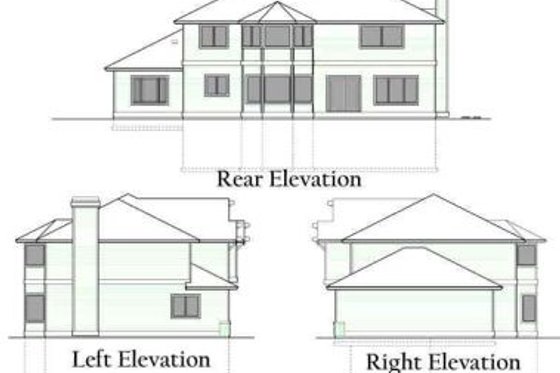 Exterior - Rear Elevation for Bungalow House Plan #102-206 - 4 bed, 2.5 bath