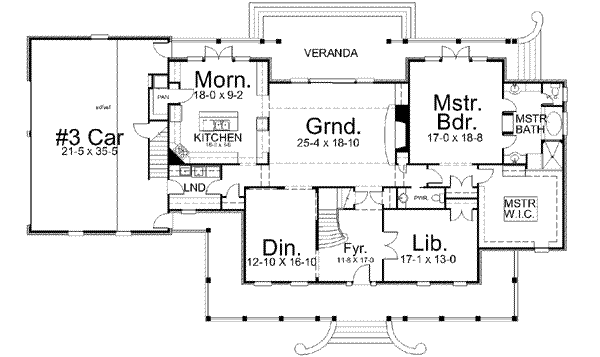 Architectural House Design - Country Floor Plan - Main Floor Plan #119-224