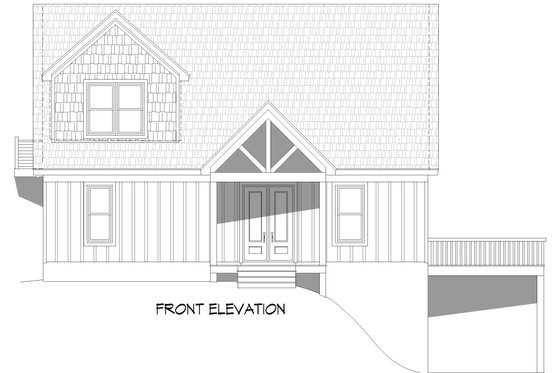 Exterior - Front Elevation 3 for Traditional House Plan #932-434 - 3 bed, 2 bath