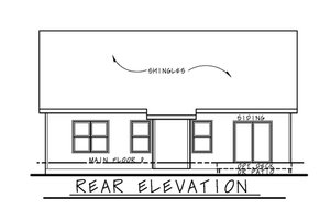 Exterior - Rear Elevation for Cottage House Plan #20-2399 - 3 bed, 2 bath