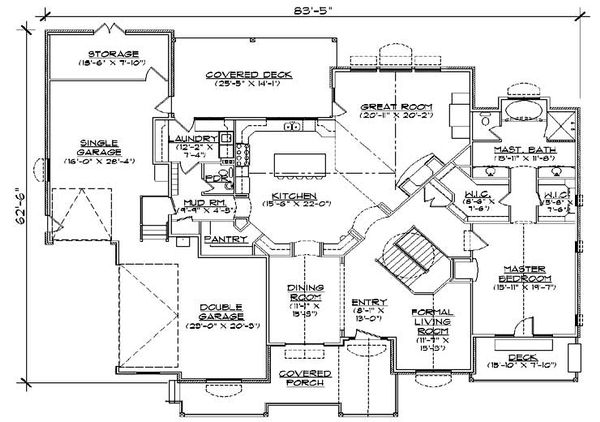 Home Plan - Traditional Floor Plan - Main Floor Plan #5-307