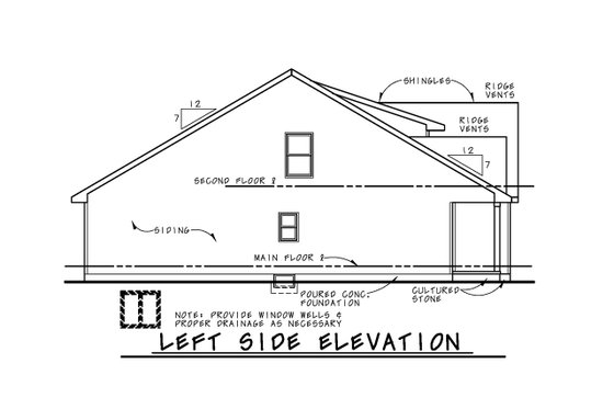 Exterior - Other Elevation 1 for Farmhouse House Plan #20-2398 - 4 bed, 3.5 bath